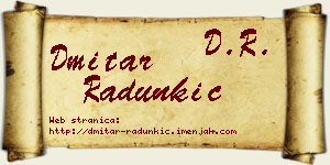 Dmitar Radunkić vizit kartica